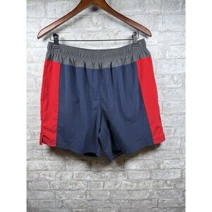 Fourlaps Lined Running Training Shorts L Navy Red Athletic Gym Activewear Men's